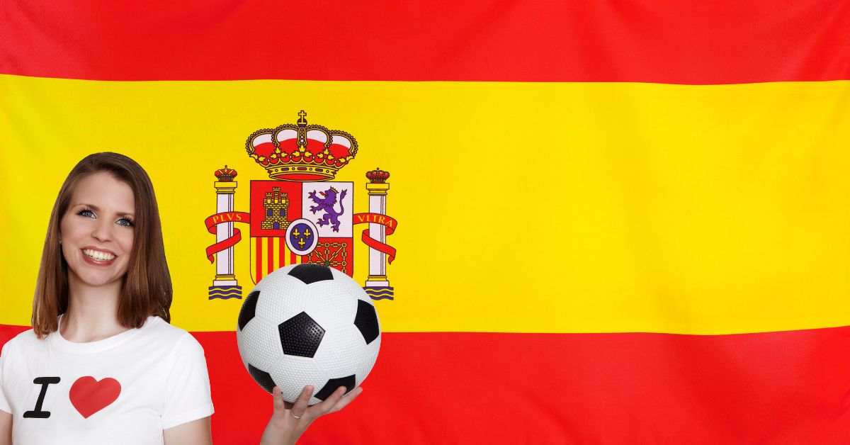 Spansk flag med spansk fodboldfan